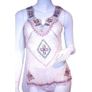 ANITSA Paris Camisole Silk EMBROIDERED Top SEQUIN ( S )